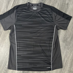 Tek Gear Men’s Large Black And Grey Drytek Short Sleeved